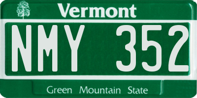 VT license plate NMY352