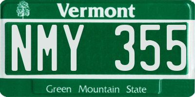 VT license plate NMY355