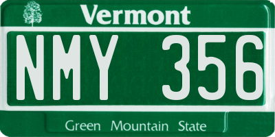 VT license plate NMY356