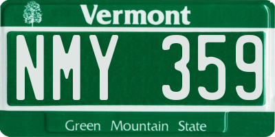 VT license plate NMY359