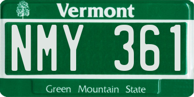 VT license plate NMY361