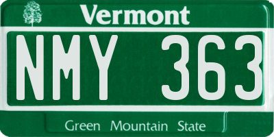 VT license plate NMY363