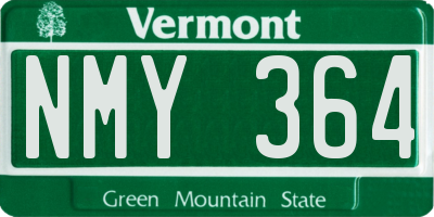 VT license plate NMY364