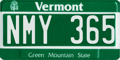 VT license plate NMY365