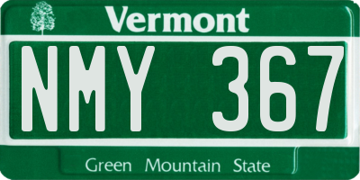 VT license plate NMY367