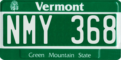 VT license plate NMY368