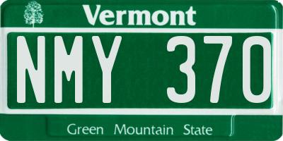 VT license plate NMY370