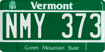 VT license plate NMY373