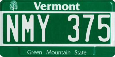 VT license plate NMY375
