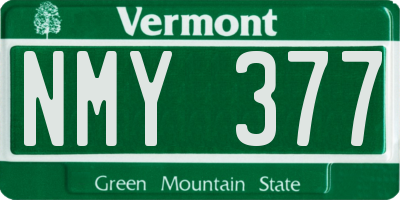 VT license plate NMY377