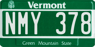 VT license plate NMY378