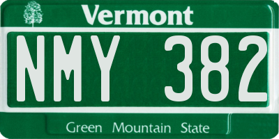 VT license plate NMY382