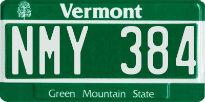 VT license plate NMY384