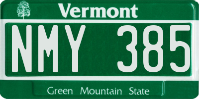 VT license plate NMY385