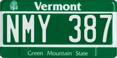 VT license plate NMY387