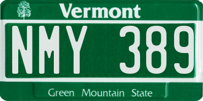 VT license plate NMY389