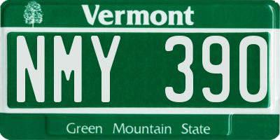 VT license plate NMY390
