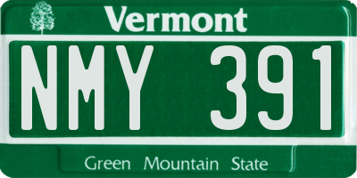 VT license plate NMY391