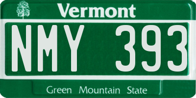VT license plate NMY393