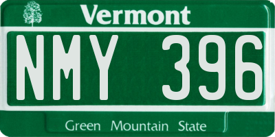 VT license plate NMY396