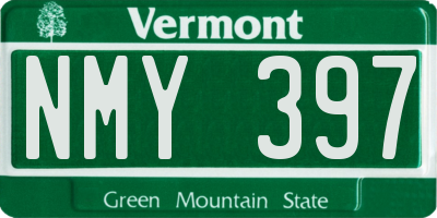 VT license plate NMY397