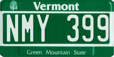 VT license plate NMY399