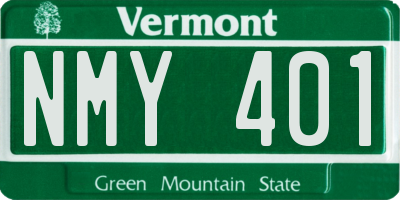 VT license plate NMY401