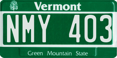 VT license plate NMY403