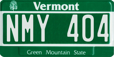 VT license plate NMY404