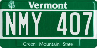 VT license plate NMY407