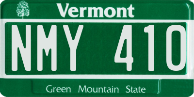VT license plate NMY410