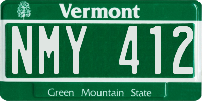 VT license plate NMY412