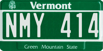 VT license plate NMY414