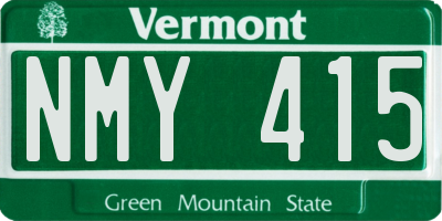 VT license plate NMY415