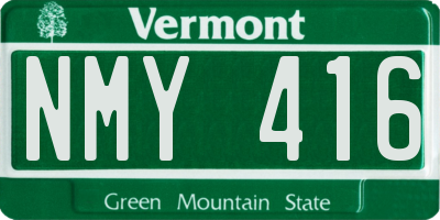 VT license plate NMY416