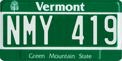 VT license plate NMY419