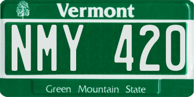 VT license plate NMY420