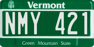 VT license plate NMY421