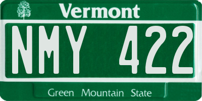 VT license plate NMY422