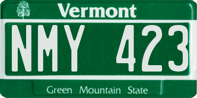 VT license plate NMY423