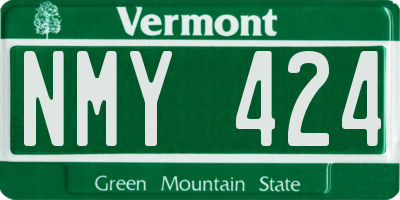 VT license plate NMY424