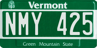 VT license plate NMY425