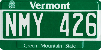 VT license plate NMY426