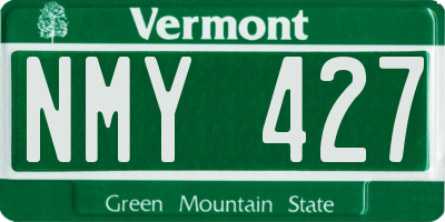 VT license plate NMY427