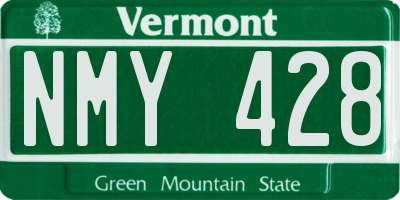 VT license plate NMY428