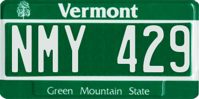 VT license plate NMY429