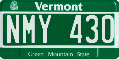 VT license plate NMY430