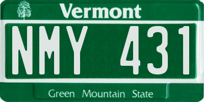 VT license plate NMY431