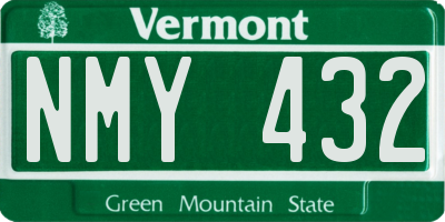 VT license plate NMY432