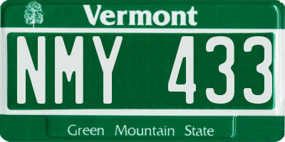 VT license plate NMY433